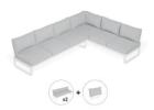 Fino Config E – Outdoor Modular Sofa in Matt White aluminium with Light Grey Cushions