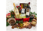 Delight your senses with our artisanal wine and cheese basket!